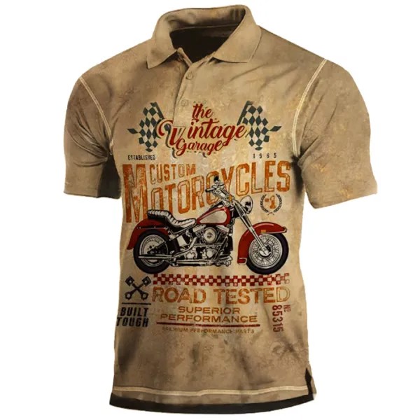 Мужская футболка поло Vintage Garage Motorcycle