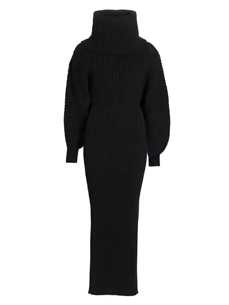 Платье-свитер массивной вязки-снуд A.W.A.K.E. Mode, черный
