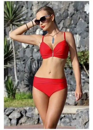 Ewlon Роскошный раздельный однотонный купальник, черный, 42E