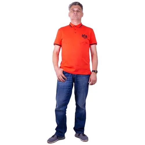 Поло Jewel Style, размер 50, оранжевый, красный