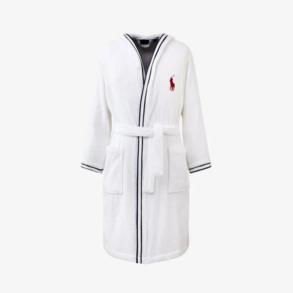 Хлопковый халат в полоску rylan Ralph Lauren Home, синий