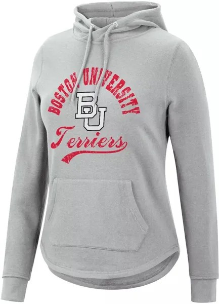 Colosseum Женский пуловер с капюшоном Boston Terriers Heather Grey