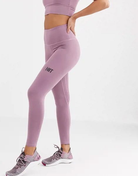 Фиолетовые леггинсы с небольшим логотипом HIIT-Фиолетовый