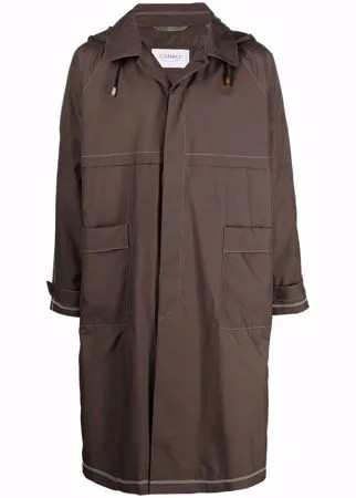Canali пальто с капюшоном и вышитым логотипом