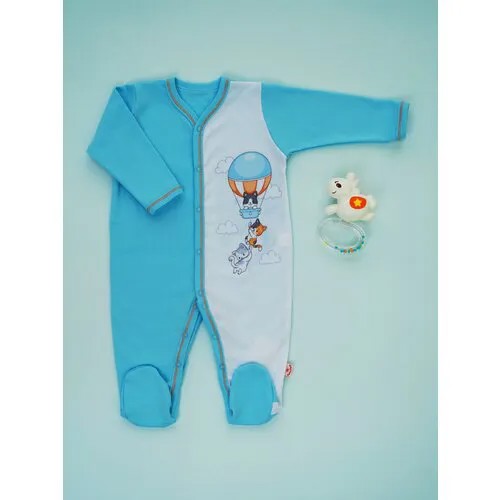 Комбинезон Маленький принц, закрытая стопа, размер 74, голубой