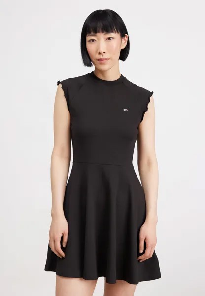 Платье из джерси Babylock Fit & Flare Dress Tommy Jeans, черный