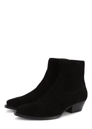 Замшевые ботильоны Lukas на низком каблуке Saint Laurent