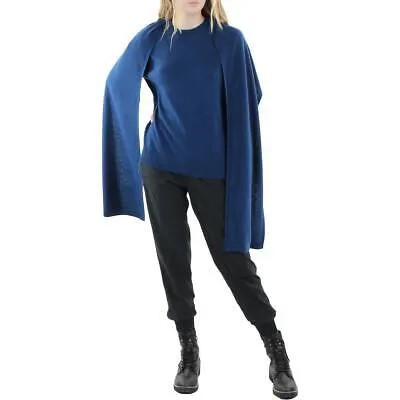 Женский пуловер с шалью Halston Monica Blue с круглым вырезом, топ XS BHFO 0180