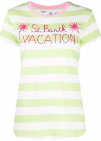 Mc2 Saint Barth полосатая футболка с вышитым логотипом