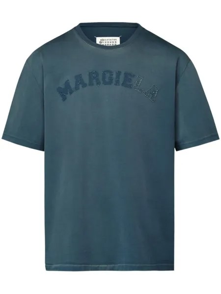 Maison Margiela футболка из джерси с логотипом, синий