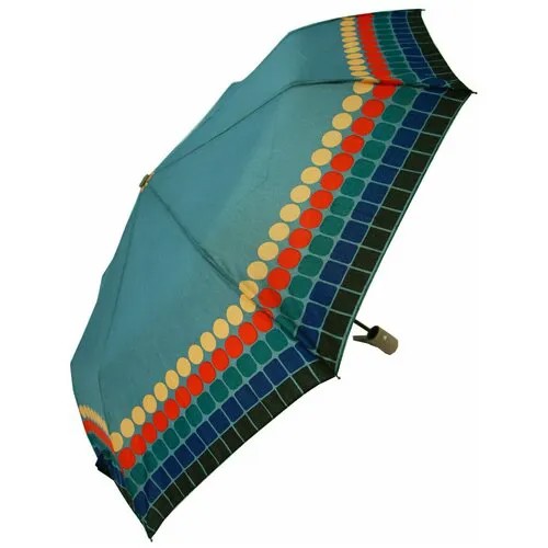 Зонт Rainbrella, полуавтомат, 3 сложения, купол 103 см., 8 спиц, система «антиветер», чехол в комплекте, для женщин, синий, голубой