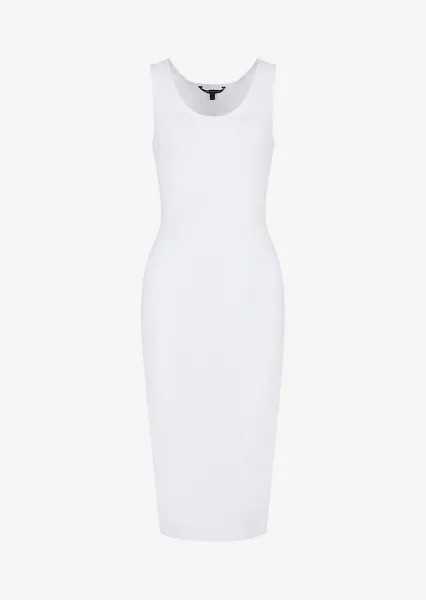 Облегающее платье миди Armani Exchange, белый