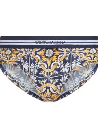Dolce & Gabbana трусы-брифы с принтом Maiolica