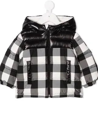 Moncler Enfant пуховик в клетку