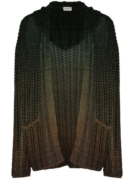 Saint Laurent кардиган с эффектом градиента и капюшоном