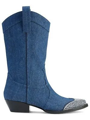 KARL LAGERFELD Женские темно-синие ботинки в стиле вестерн Paris с острым носком на блоке и каблуке