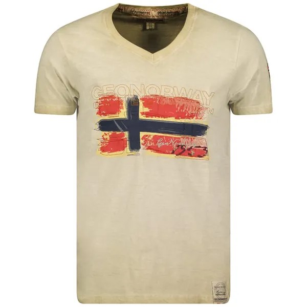 Футболка с коротким рукавом sw1561hgn мужчина Geographical Norway, бежевый