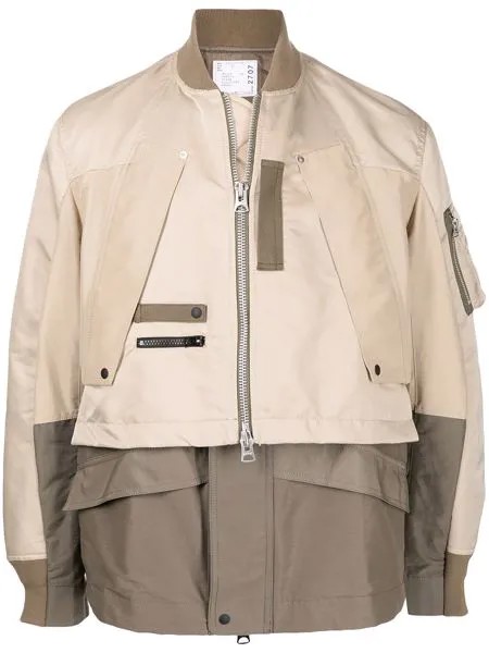 Sacai бомбер в двух тонах