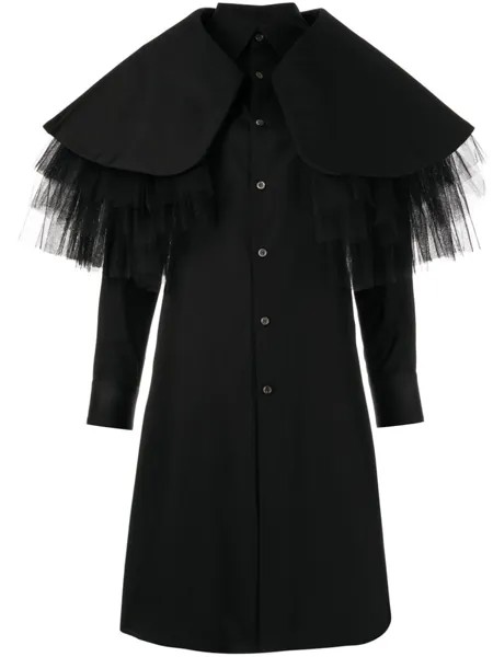 Comme Des Garçons рубашка с оборками, черный