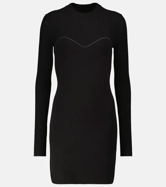Вязаное мини-платье MONCLER, черный