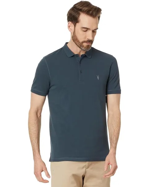 Поло AllSaints Reform Short Sleeve, синий