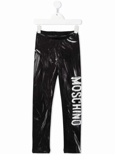 Moschino Kids легинсы с логотипом