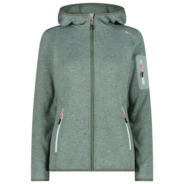 Флисовая жилетка Cmp Women's Fix Hood Jacquard Knitted 3H19826, цвет Jade/Salvia