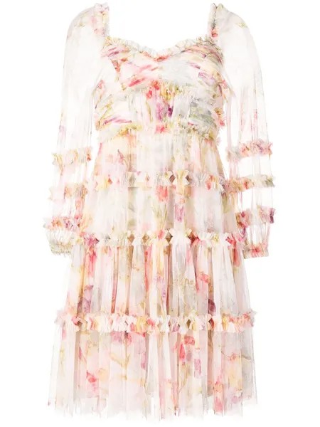 Needle & Thread floral-print ruffled dress