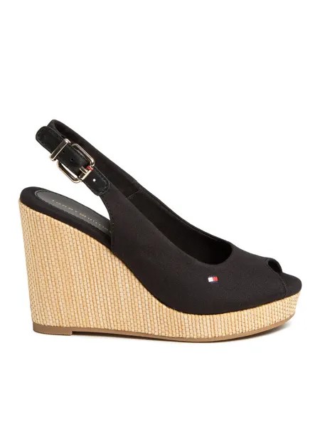 Эспадрильи Iconic Elena Sling Back Wedge Tommy Hilfiger, черный