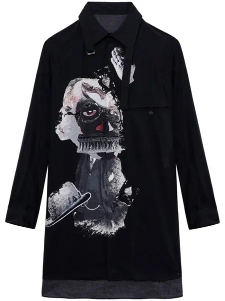 Рубашка Kuro с графичным принтом Yohji Yamamoto, черный