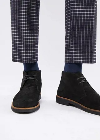 Черные замшевые ботинки чукка WALK London Hornchurch-Черный