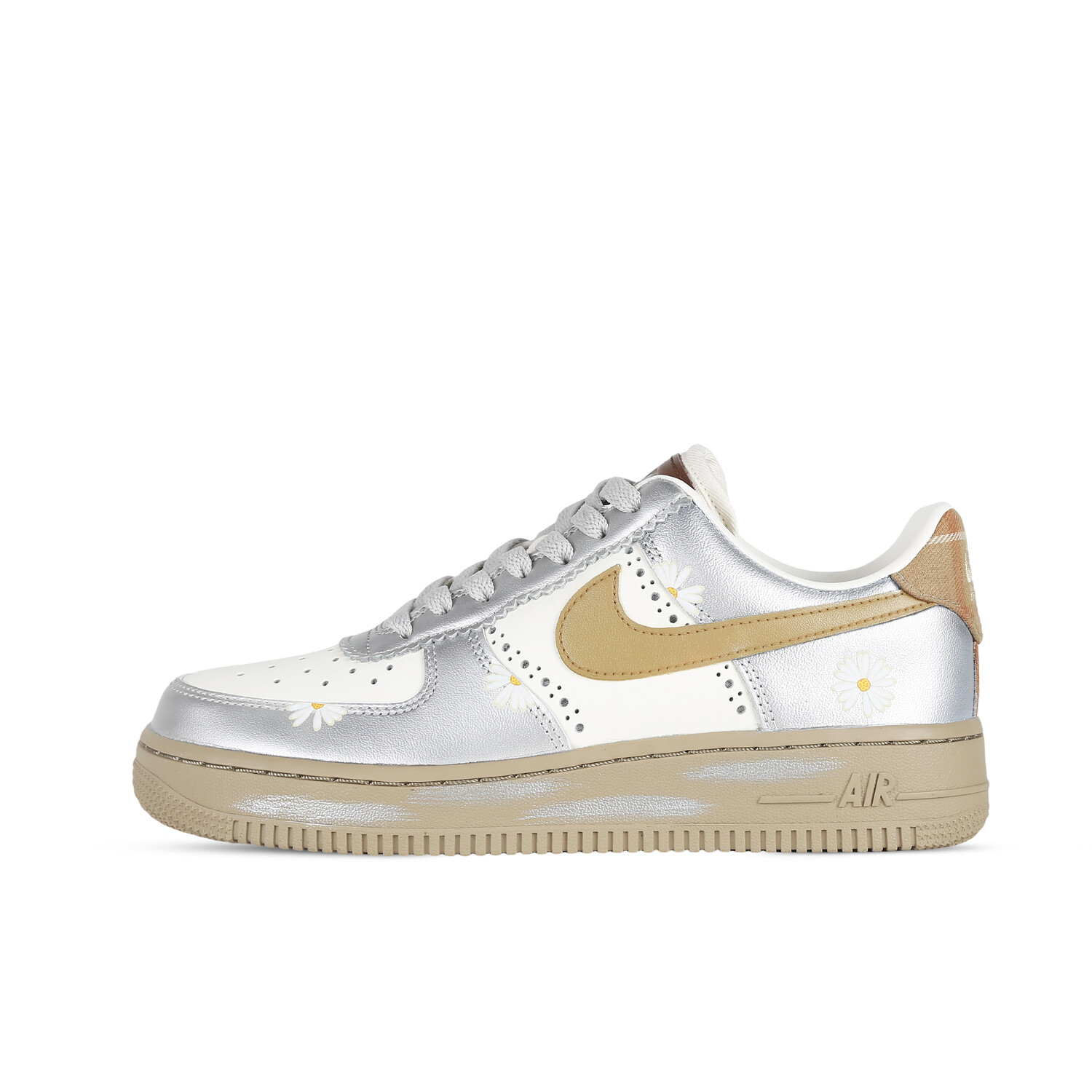 Кроссовки Nike Air Force 1 Skateboarding Shoes Women's Low-top Silver Green, зеленый