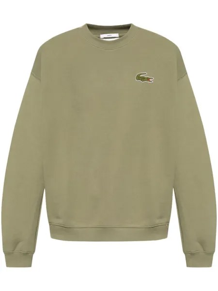 Lacoste флисовая толстовка с надписью, зеленый