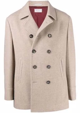 Brunello Cucinelli двубортное пальто строгого кроя