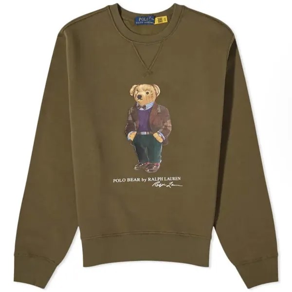 Свитшот Polo Ralph Lauren Heritage Bear, коричневый