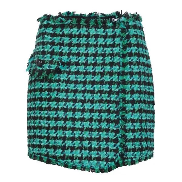 Шорты houndstooth patterned tweed shorts Msgm, зеленый