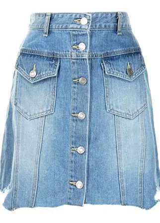 SJYP джинсовая юбка мини с необработанным подолом