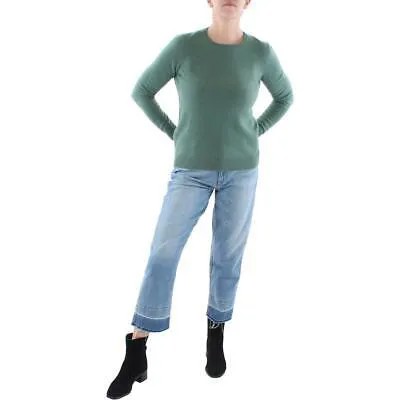 Женский зеленый кашемировый пуловер с отделкой в рубчик под частной торговой маркой, топ S BHFO 3701