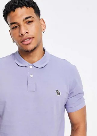 Сиреневая футболка-поло с логотипом-зеброй PS Paul Smith-Фиолетовый цвет