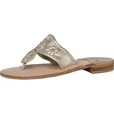 Женские сандалии Jack Rogers Jacks Flat Sandals Gold Slide Sandals 5 Medium (B,M) BHFO 2261