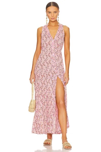 Платье Poupette St Barth Nana Long, цвет PINK DAMASK