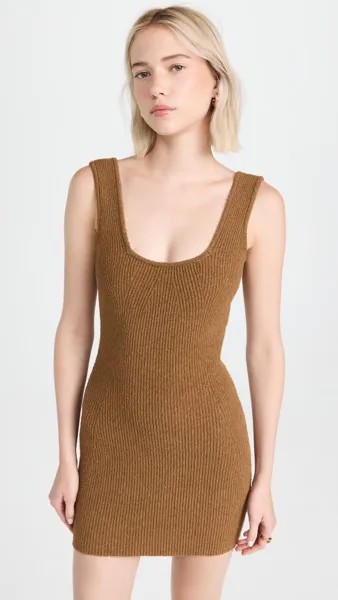 Платье мини WARDROBE.NYC Knit Dress, коричневый