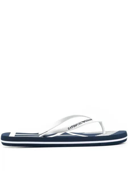 Ea7 Emporio Armani шлепанцы с логотипом, синий
