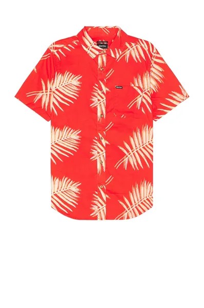 Рубашка Brixton Charter Short Sleeve, цвет Aloha Red & Palm Leaf