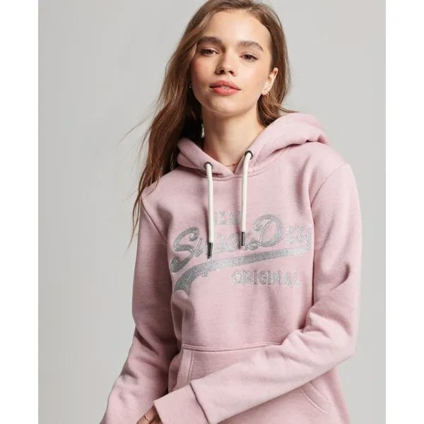 Худи Superdry Vl Scripted Coll, розовый