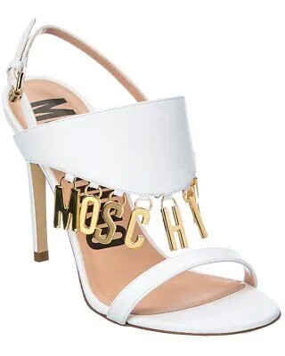 Женские кожаные сандалии Moschino Logo White 36