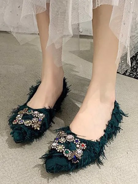 Женские однотонные замшевые туфли со стразами Сексуальный Балетки Модные балетки