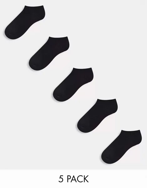5 пар черных спортивных носков ASOS