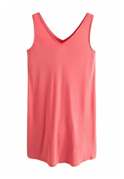 REGULAR FIT Slouch Midi And Sleeveless V-Neck Next, Платье из джерси кораллово-розовый