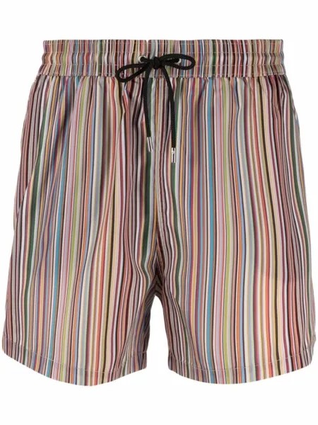 Paul Smith плавки-шорты в полоску, зеленый